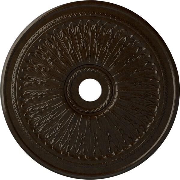 Ekena Millwork Oakleaf Ceiling Medallion (Fits Canopies up to 6 1/4"), 29 1/8"OD x 3 5/8"ID x 1"P, Bronze CM29OABZS - main